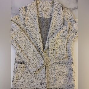 Max Studio Cream and Black Textured Jacket